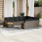 vidaXL Set de sofás de jardín 11 pzas y cojines ratán sintético gris vidaXL Set de sofás de jardín 11 pzas y cojines ratán sintético gris
