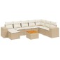 vidaXL Set de sofás de jardín 9 pzas con cojines ratán sintético beige vidaXL Set de sofás de jardín 9 pzas con cojines ratán sintético beige