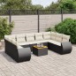 vidaXL Set de sofás de jardín 10 pzas cojines ratán sintético negro vidaXL Set de sofás de jardín 10 pzas cojines ratán sintético negro