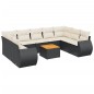 vidaXL Set de sofás de jardín 10 pzas cojines ratán sintético negro vidaXL Set de sofás de jardín 10 pzas cojines ratán sintético negro