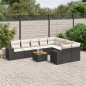 vidaXL Set de sofás de jardín 10 pzas cojines ratán sintético negro vidaXL Set de sofás de jardín 10 pzas cojines ratán sintético negro