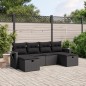 vidaXL Set de sofás de jardín 6 piezas y cojines ratán sintético negro vidaXL Set de sofás de jardín 6 piezas y cojines ratán sintético negro
