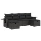 vidaXL Set de sofás de jardín 6 piezas y cojines ratán sintético negro vidaXL Set de sofás de jardín 6 piezas y cojines ratán sintético negro