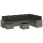 vidaXL Set de muebles de jardín 9 pzas y cojines ratán sintético gris vidaXL Set de muebles de jardín 9 pzas y cojines ratán sintético gris