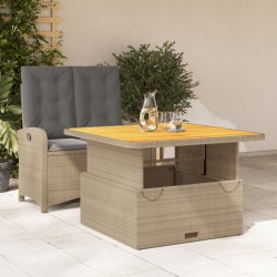 vidaXL Set comedor de jardín 2 pzas con cojines ratán sintético beige