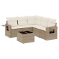 vidaXL Juego de sofás jardín con cojines 6 pzas ratán sintético beige vidaXL Juego de sofás jardín con cojines 6 pzas ratán sintético beige