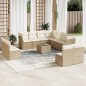 vidaXL Set de sofás de jardín 12 pzas y cojines ratán sintético marrón vidaXL Set de sofás de jardín 12 pzas y cojines ratán sintético marrón