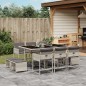 vidaXL Set de comedor de jardín 11 pzas y cojines ratán sintético gris vidaXL Set de comedor de jardín 11 pzas y cojines ratán sintético gris