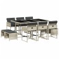 vidaXL Set de comedor de jardín 11 pzas y cojines ratán sintético gris vidaXL Set de comedor de jardín 11 pzas y cojines ratán sintético gris