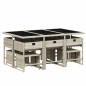 vidaXL Set de comedor de jardín 11 pzas y cojines ratán sintético gris vidaXL Set de comedor de jardín 11 pzas y cojines ratán sintético gris