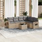 vidaXL Set sofás de jardín 7 piezas y cojines ratán sintético beige vidaXL Set sofás de jardín 7 piezas y cojines ratán sintético beige