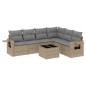 vidaXL Set sofás de jardín 7 piezas y cojines ratán sintético beige vidaXL Set sofás de jardín 7 piezas y cojines ratán sintético beige