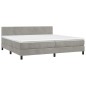 vidaXL Cama box spring colchón y LED terciopelo gris claro 200x200 cm vidaXL Cama box spring colchón y LED terciopelo gris claro 200x200 cm