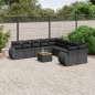 vidaXL Set de sofás de jardín 11 pzas y cojines ratán sintético negro vidaXL Set de sofás de jardín 11 pzas y cojines ratán sintético negro