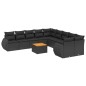 vidaXL Set de sofás de jardín 11 pzas y cojines ratán sintético negro vidaXL Set de sofás de jardín 11 pzas y cojines ratán sintético negro