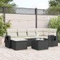 vidaXL Set de comedor de jardín 7 pzas y cojines ratán sintético negro vidaXL Set de comedor de jardín 7 pzas y cojines ratán sintético negro