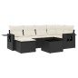 vidaXL Set de comedor de jardín 7 pzas y cojines ratán sintético negro vidaXL Set de comedor de jardín 7 pzas y cojines ratán sintético negro