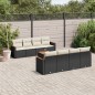 vidaXL Set de sofás de jardín 8 piezas y cojines ratán sintético negro