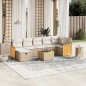 vidaXL Juego de sofás de jardín con cojines beige 8 pzas ratán PE vidaXL Juego de sofás de jardín con cojines beige 8 pzas ratán PE