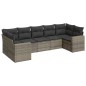vidaXL Set de sofás de jardín 7 piezas con cojines ratán PE gris vidaXL Set de sofás de jardín 7 piezas con cojines ratán PE gris