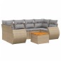vidaXL Set sofás de jardín 7 piezas y cojines ratán sintético beige vidaXL Set sofás de jardín 7 piezas y cojines ratán sintético beige