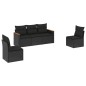 vidaXL Set de muebles de jardín 5 pzas y cojines ratán sintético negro vidaXL Set de muebles de jardín 5 pzas y cojines ratán sintético negro