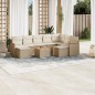 vidaXL Juego de sofás jardín con cojines beige 10 pzas ratán sintético vidaXL Juego de sofás jardín con cojines beige 10 pzas ratán sintético