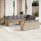 vidaXL Set sofás jardín 14 pzas y cojines ratán sintético beige mezcla vidaXL Set sofás jardín 14 pzas y cojines ratán sintético beige mezcla