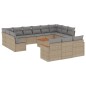 vidaXL Set sofás jardín 14 pzas y cojines ratán sintético beige mezcla vidaXL Set sofás jardín 14 pzas y cojines ratán sintético beige mezcla