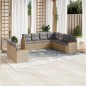 vidaXL Juego de sofás jardín con cojines beige mezcla 9 pzas ratán PE vidaXL Juego de sofás jardín con cojines beige mezcla 9 pzas ratán PE