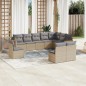 vidaXL Juego de sofás jardín con cojines beige 10 pzas ratán sintético vidaXL Juego de sofás jardín con cojines beige 10 pzas ratán sintético