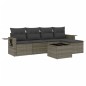 vidaXL Set de muebles de jardín 6 pzas y cojines ratán sintético gris