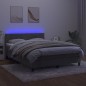 vidaXL Cama box spring colchón y LED terciopelo gris claro 140x200 cm vidaXL Cama box spring colchón y LED terciopelo gris claro 140x200 cm