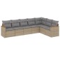 vidaXL Juego de sofás jardín con cojines beige mezcla 7 pzas ratán PE vidaXL Juego de sofás jardín con cojines beige mezcla 7 pzas ratán PE