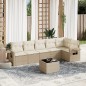 vidaXL Set sofás de jardín 7 piezas y cojines ratán sintético beige vidaXL Set sofás de jardín 7 piezas y cojines ratán sintético beige