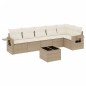 vidaXL Set sofás de jardín 7 piezas y cojines ratán sintético beige vidaXL Set sofás de jardín 7 piezas y cojines ratán sintético beige