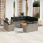 vidaXL Set de sofás de jardín 12 pzas con cojines ratán sintético gris vidaXL Set de sofás de jardín 12 pzas con cojines ratán sintético gris