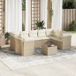 vidaXL Juego de sofás jardín con cojines beige 10 pzas ratán sintético vidaXL Juego de sofás jardín con cojines beige 10 pzas ratán sintético
