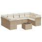 vidaXL Juego de sofás jardín con cojines beige 10 pzas ratán sintético vidaXL Juego de sofás jardín con cojines beige 10 pzas ratán sintético