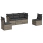 vidaXL Juego de sofás jardín con cojines 5 pzas ratán sintético gris vidaXL Juego de sofás jardín con cojines 5 pzas ratán sintético gris