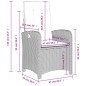 vidaXL Set comedor de jardín 5 piezas con cojines ratán sintético gris
