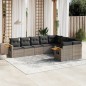 vidaXL Set de muebles de jardín 9 pzas y cojines ratán sintético gris vidaXL Set de muebles de jardín 9 pzas y cojines ratán sintético gris