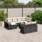 vidaXL Set de sofás de jardín 11 pzas y cojines ratán sintético negro vidaXL Set de sofás de jardín 11 pzas y cojines ratán sintético negro