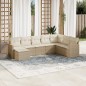 vidaXL Juego de sofás de jardín con cojines beige 8 pzas ratán PE vidaXL Juego de sofás de jardín con cojines beige 8 pzas ratán PE