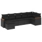 vidaXL Set de comedor de jardín 7 pzas y cojines ratán sintético negro vidaXL Set de comedor de jardín 7 pzas y cojines ratán sintético negro