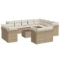 vidaXL Set sofás de jardín con cojines 13 pzas ratán sintético beige vidaXL Set sofás de jardín con cojines 13 pzas ratán sintético beige