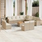 vidaXL Set sofás de jardín 14 pzas con cojines ratán sintético beige vidaXL Set sofás de jardín 14 pzas con cojines ratán sintético beige