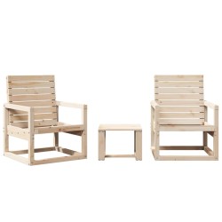 vidaXL Juego de muebles de jardín 3 piezas madera maciza de pino