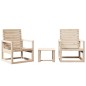 vidaXL Juego de muebles de jardín 3 piezas madera maciza de pino vidaXL Juego de muebles de jardín 3 piezas madera maciza de pino