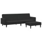 vidaXL Sofá cama de 2 plazas con taburete terciopelo negro vidaXL Sofá cama de 2 plazas con taburete terciopelo negro